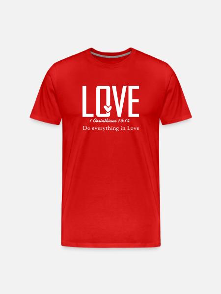 Do Everything in Love – Cross Design - Men's Premium Organic T-Shirt - red