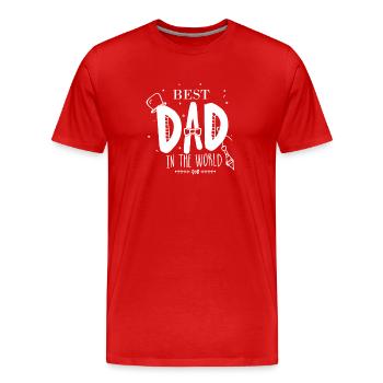 Bester Papa Der Welt Geschenke Vater Weihnachten - Männer Premium Bio T-Shirt - Rot - Vorne - Damien (186cm)
