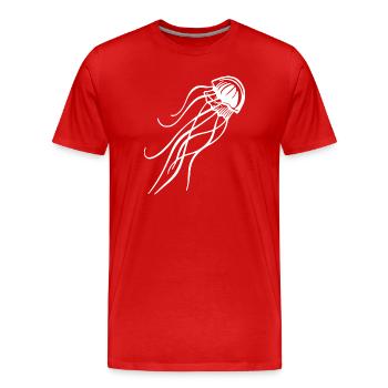 Jellyfish – Ocean & Beach Underwater World - Men's Premium Organic T-Shirt - red - Front - Damien (186cm)