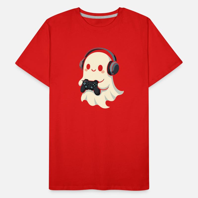 Geist mit Kopfhörer Spielcontroller Männer Premium Bio T-Shirt