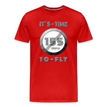 Zeit läuft 155 mph Retro Design - Männer Premium Bio T-Shirt - Rot - Vorne - Damien (186cm)