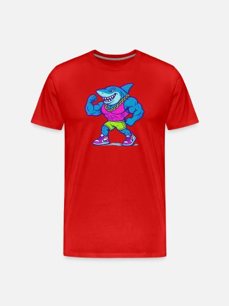 Neonhai Muskelheld im Tanktop - Männer Premium Bio T-Shirt - Rot