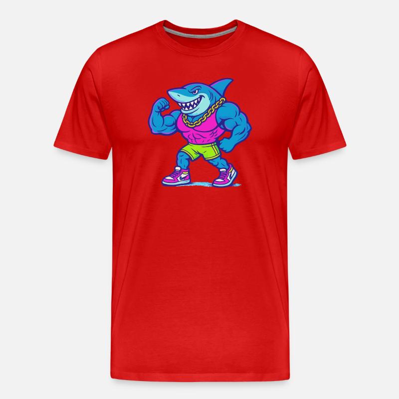 Neonhai Muskelheld im Tanktop - Männer Premium Bio T-Shirt - Rot