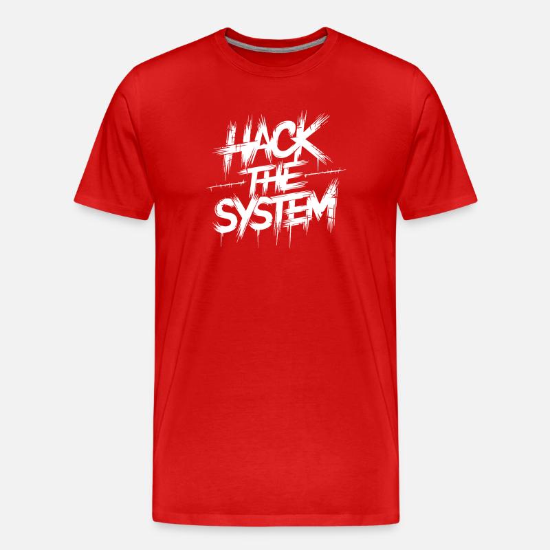 Hack the System Graffiti - Männer Premium Bio T-Shirt - Rot