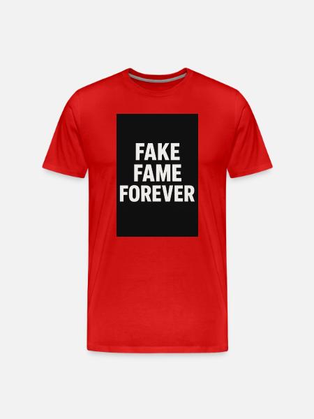 Fake Fame Forever Satire - Men's Premium Organic T-Shirt - red