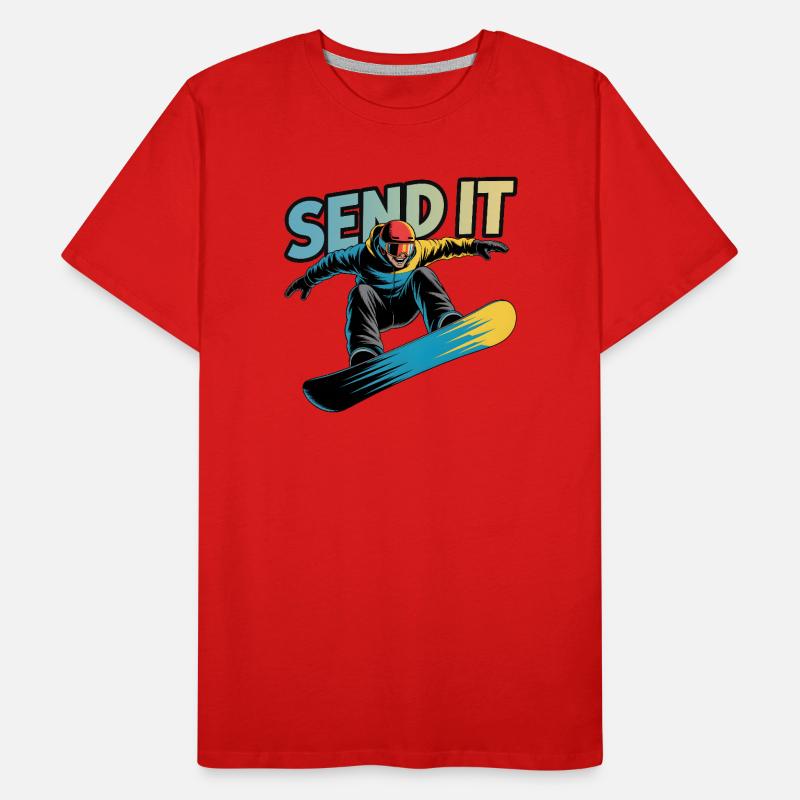 Snowboard Send It Action Comic Wintersport Männer Premium Bio T-Shirt