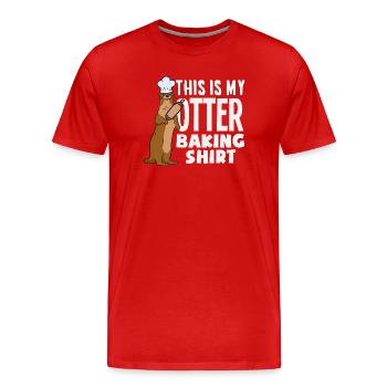 Seeotter Cartoon Backen Shirt - Männer Premium Bio T-Shirt - Rot - Vorne - Damien (186cm)