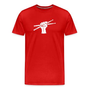 Drumsticks Motif - Men's Premium Organic T-Shirt - red - Front - Damien (186cm)