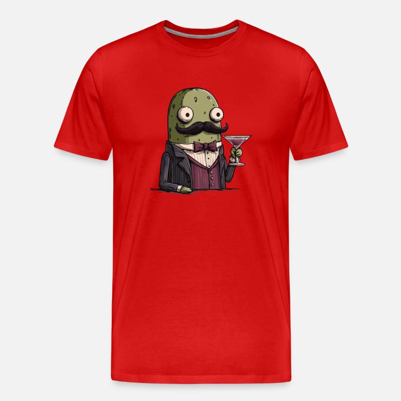 Mafia Pickle | Funny Mobster Vegetable - Männer Premium Bio T-Shirt - Rot