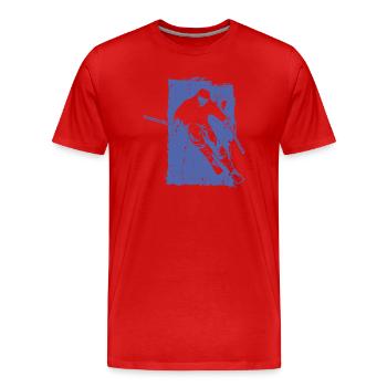 Skifahrer Winter Sport Grunge Design - Männer Premium Bio T-Shirt - Rot - Vorne - Damien (186cm)
