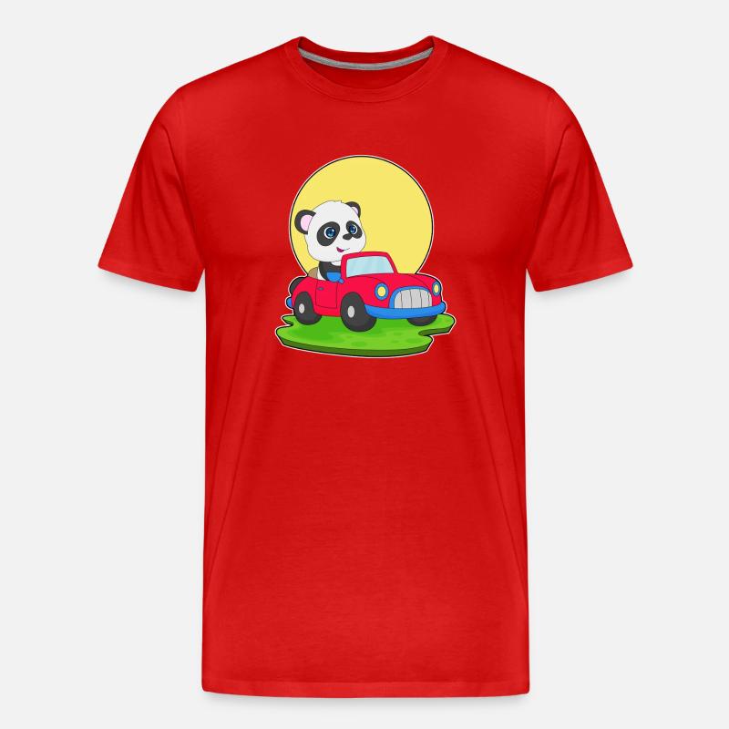 Panda Auto - Männer Premium Bio T-Shirt - Rot
