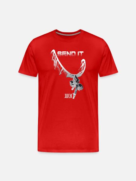 Send It Skeleton Dragon Grunge - Men's Premium Organic T-Shirt - red