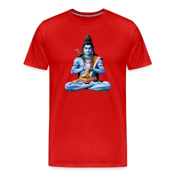 Shiva - Cool Low Poly Mythologie Indienne Logo - T-shirt bio Premium Homme - rouge - Devant - Damien (186cm)
