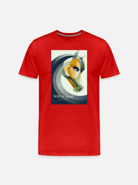Affiche de cheval abstraite moderne - T-shirt bio Premium Homme - rouge