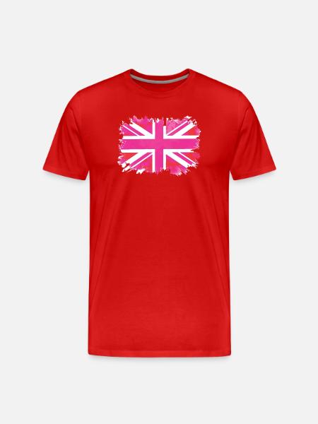 Pink Union Jack - Men's Premium Organic T-Shirt - red