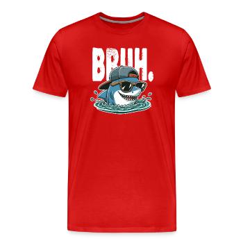 Shark Surfer Swag Bruh - Männer Premium Bio T-Shirt - Rot - Vorne - Damien (186cm)