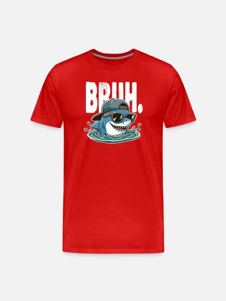 Requin swag surfeur Bruh - T-shirt bio Premium Homme - rouge