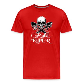 Skull Cereal Killer - Men's Premium Organic T-Shirt - red - Front - Damien (186cm)