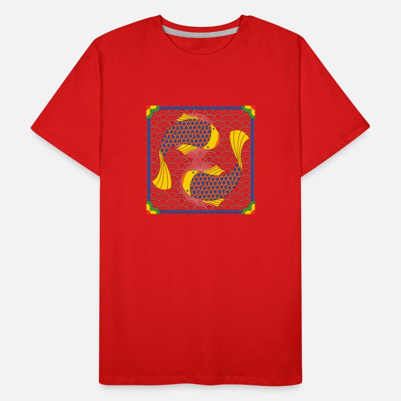 Korean Koi Fish Pattern Men's Premium Organic T-Shirt
