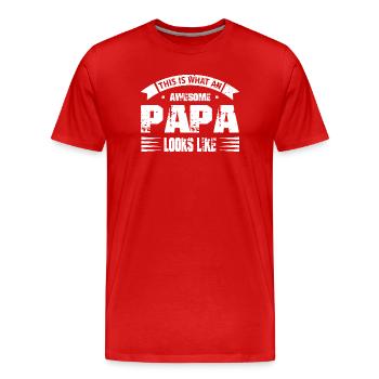 Best Dad in the World Father Head of Family - Men's Premium Organic T-Shirt - red - Front - Damien (186cm)