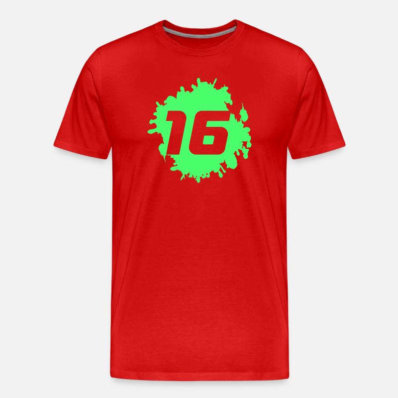 Neon Grün Spritz 16 Design - Männer Premium Bio T-Shirt - Rot