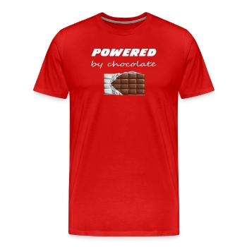 Propulsé par la conception de barres de chocolat au chocolat - T-shirt bio Premium Homme - rouge - Devant - Damien (186cm)