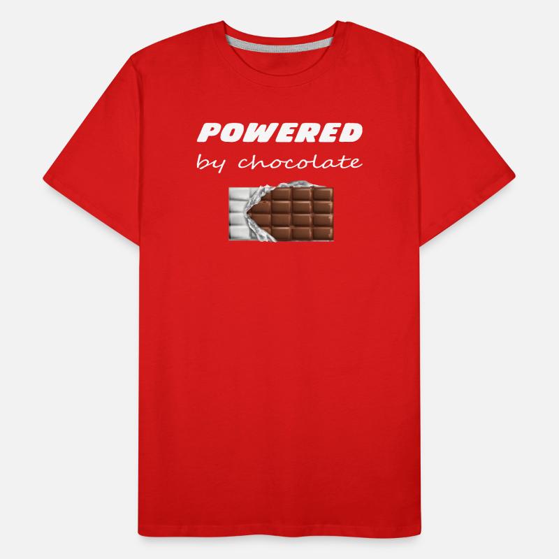 Propulsé par la conception de barres de chocolat au chocolat T-shirt bio Premium Homme