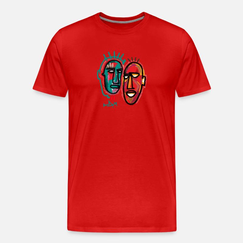 DOPPELT - Männer Premium Bio T-Shirt - Rot