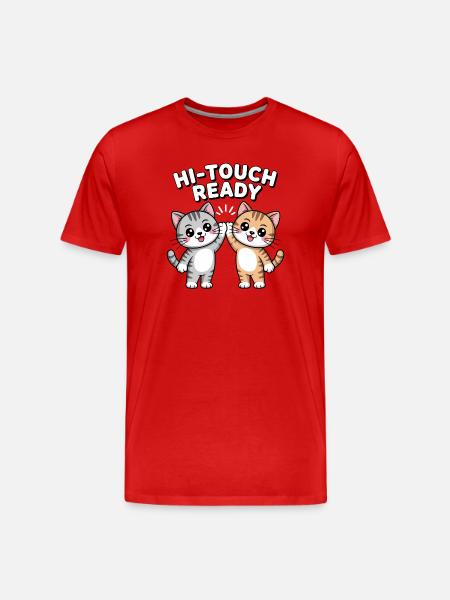 K-Pop Hi-Touch Funny Korea Maknae - Men's Premium Organic T-Shirt - red