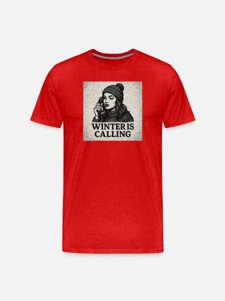 Winter is calling - Men's Premium Organic T-Shirt - red