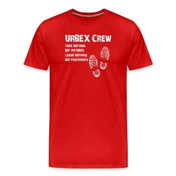 URBEX Crew Urban Explorer Ruines Schleicher - T-shirt bio Premium Homme - rouge - Devant - Damien (186cm)