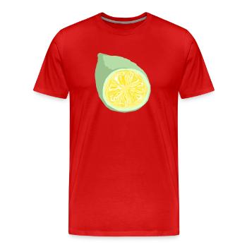 Tranche d’agrumes abstrait - T-shirt bio Premium Homme - rouge - Devant - Damien (186cm)