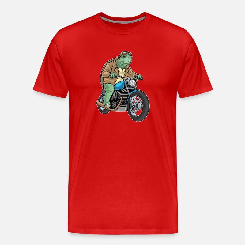 Turtle Motorcycle - Men's Premium Organic T-Shirt - red