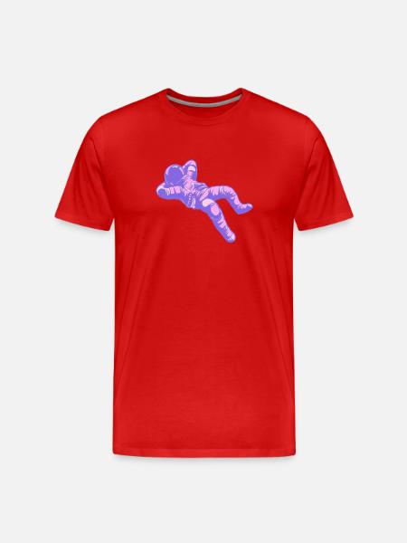 Vaporwave-Astronaut im Lila-Pink - Männer Premium Bio T-Shirt - Rot