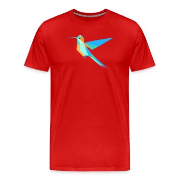 Geometric Hummingbird Prism Style - Men's Premium Organic T-Shirt - red - Front - Damien (186cm)