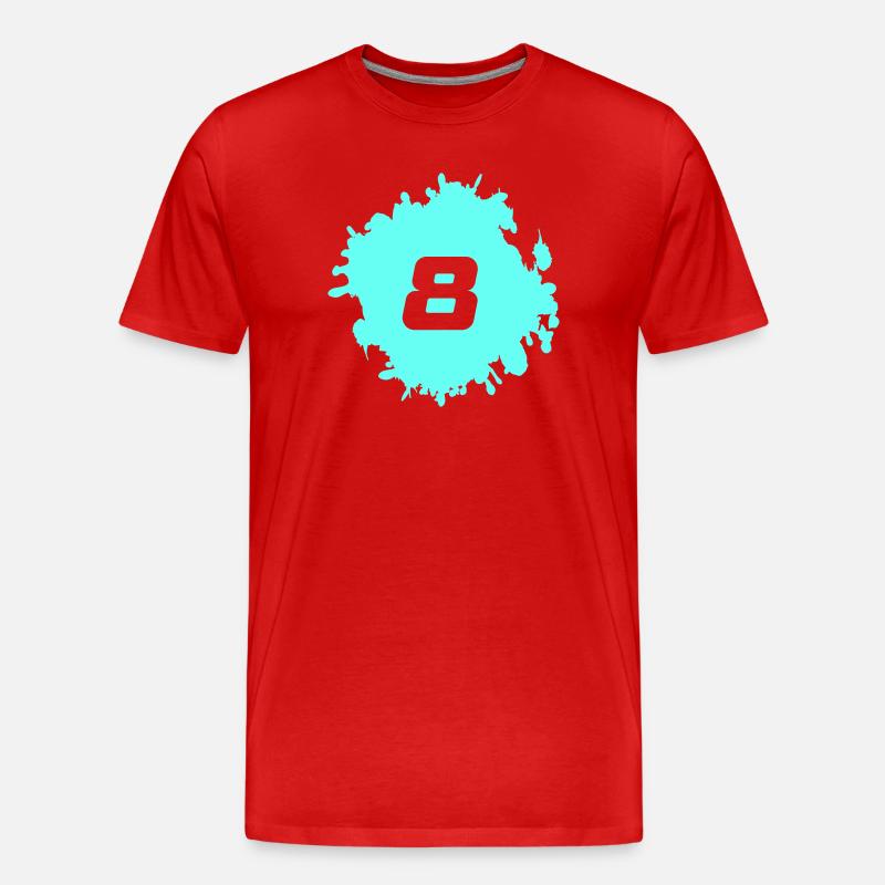 Conception de huit éclaboussures de néon - T-shirt bio Premium Homme - rouge