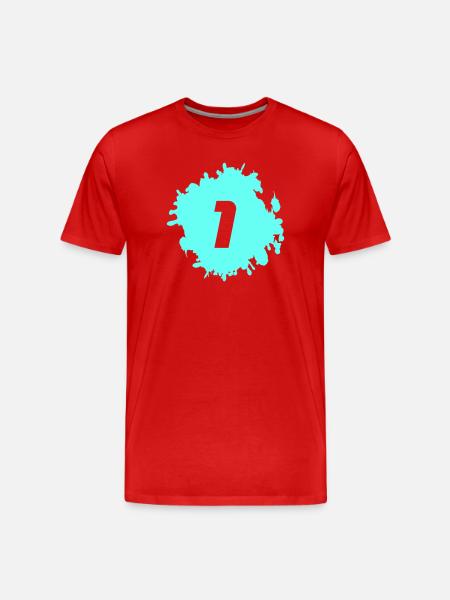 1 number blob - Men's Premium Organic T-Shirt - red