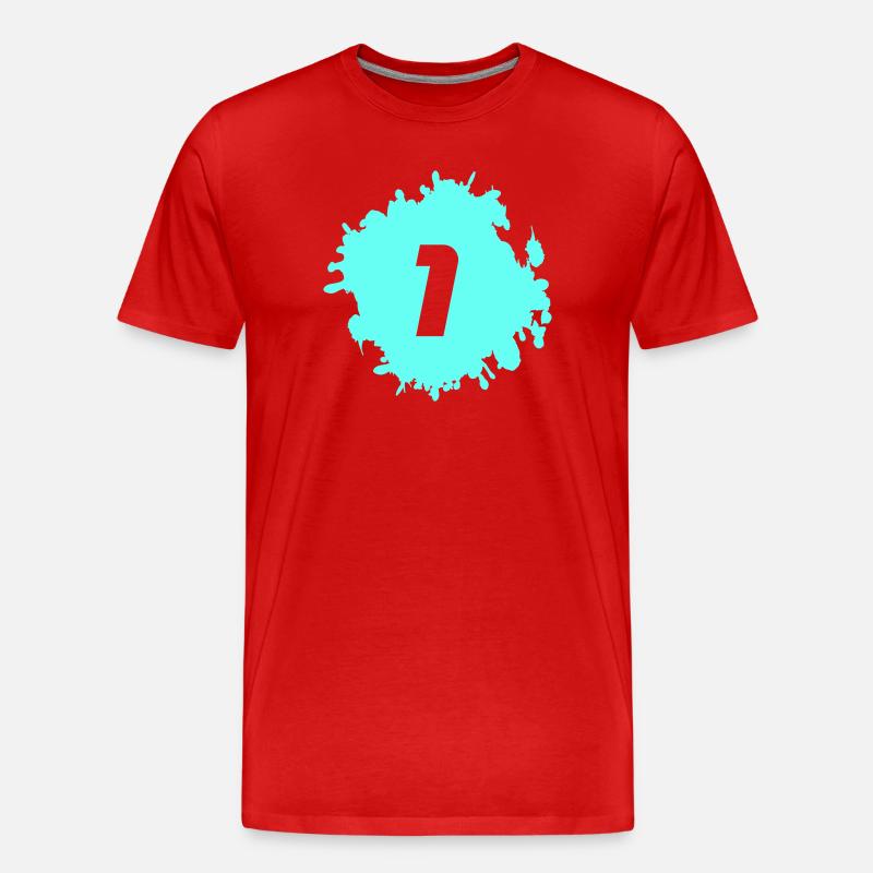 Blob à 1 chiffre - T-shirt bio Premium Homme - rouge