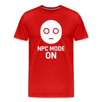 NPC Mode On - Männer Premium Bio T-Shirt - Rot - Vorne - Damien (186cm)