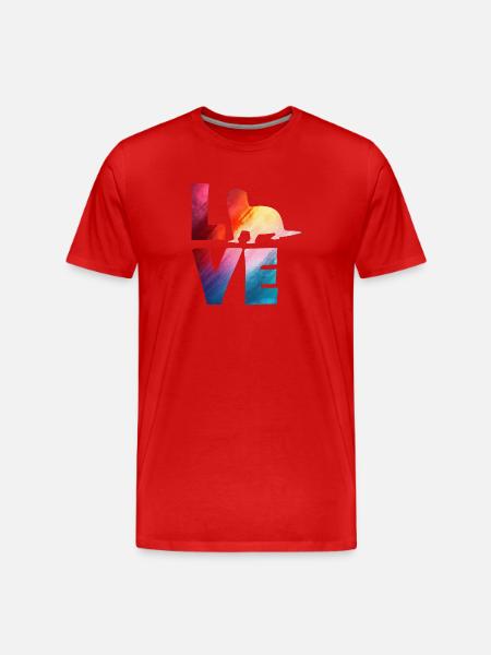 Seeotter Cartoon Bunte Liebe - Männer Premium Bio T-Shirt - Rot