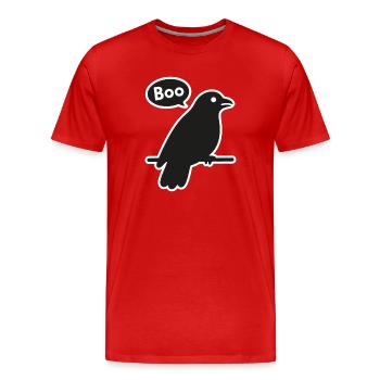 Krähe erschrecken - Männer Premium Bio T-Shirt - Rot - Vorne - Damien (186cm)