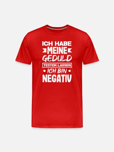 Patience tested – I'm negative - Men's Premium Organic T-Shirt - red