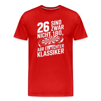 26 ne sont pas des 180 mais un vrai classique - T-shirt bio Premium Homme - rouge - Devant - Damien (186cm)