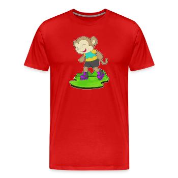 Affe Inline skating Inline skates Sport - Männer Premium Bio T-Shirt - Rot - Vorne - Damien (186cm)