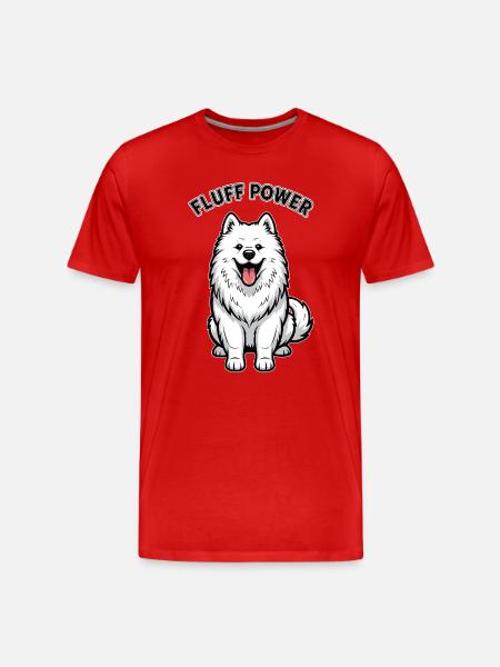 Samoyed Fluff Power Cute Fluffy - Men's Premium Organic T-Shirt - red