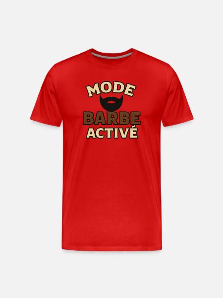 Active Beard Mode - Men's Premium Organic T-Shirt - red