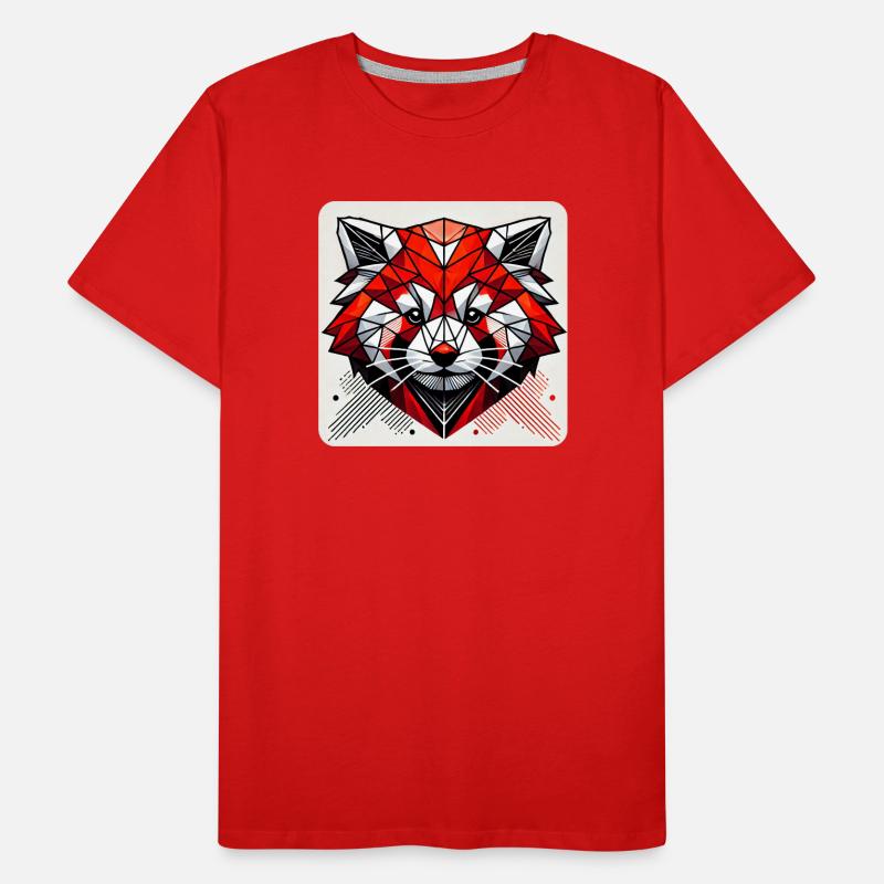 Geometrischer Roter Panda Polygon Männer Premium Bio T-Shirt