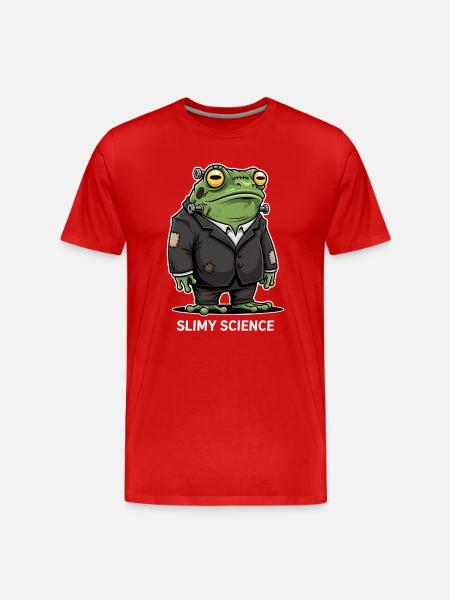 Frog scientist in suit Halloween - Men's Premium Organic T-Shirt - red