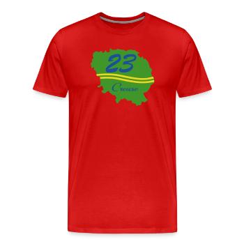 Creuse 23 - T-shirt bio Premium Homme - rouge - Devant - Damien (186cm)