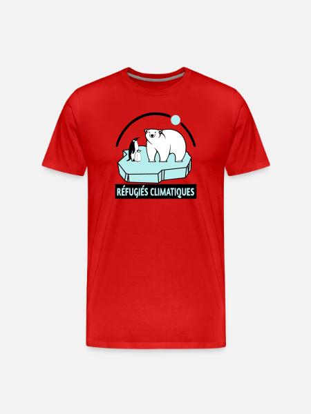 Réfugiés climatiques - T-shirt bio Premium Homme - rouge